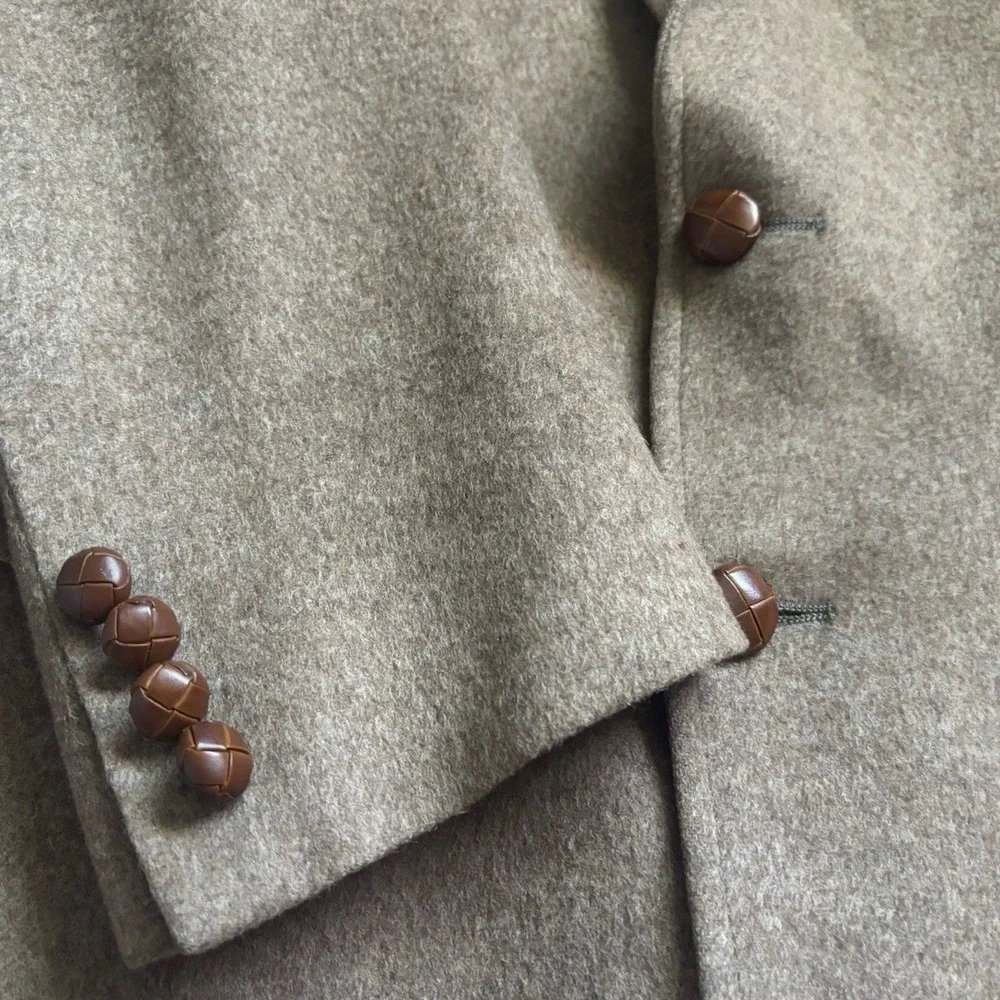 Vtg Chaps Ralph Lauren Camel Wool Flannel Sport Coat Men 40R Brown Cashmere USA